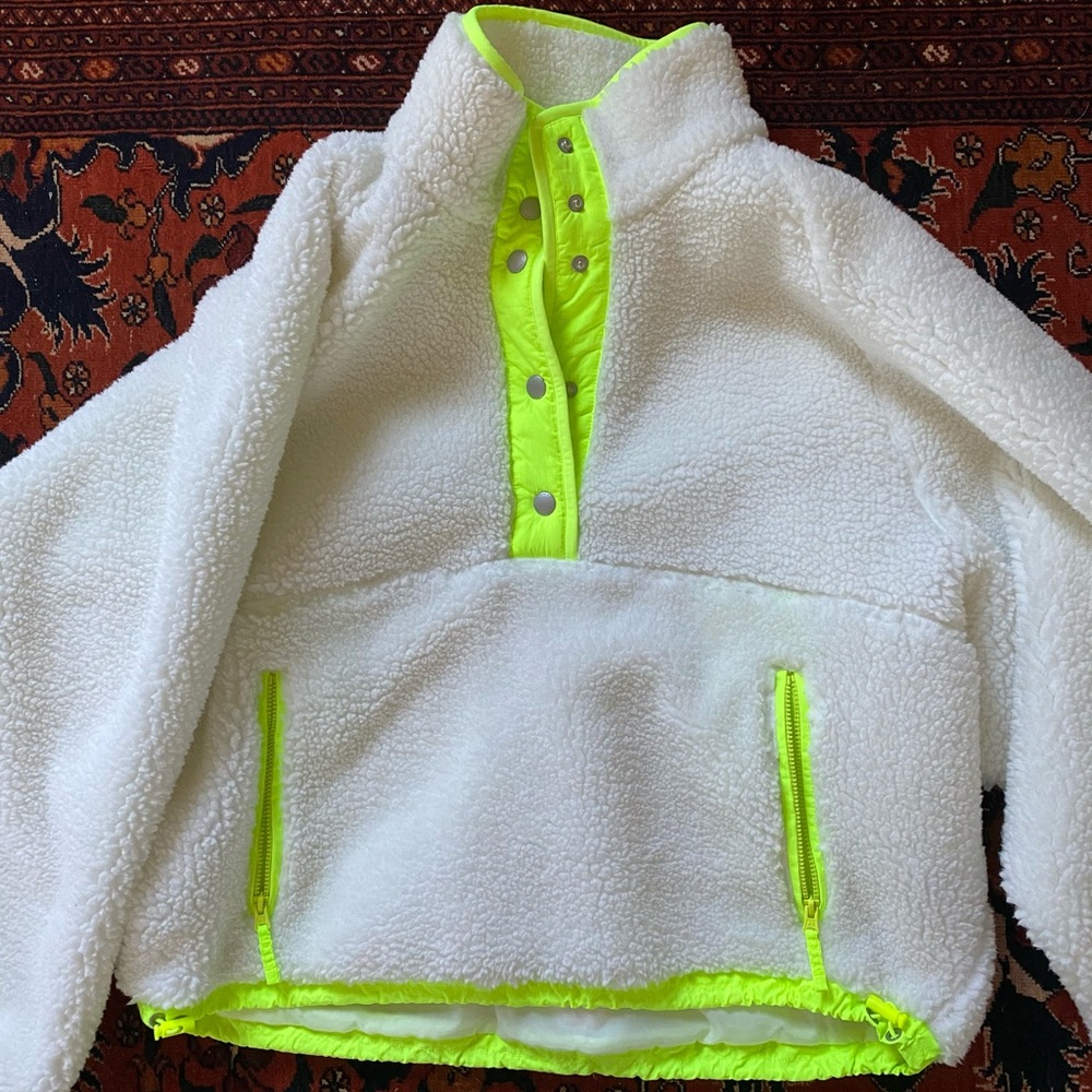 White Oversized Sherpa Jacket